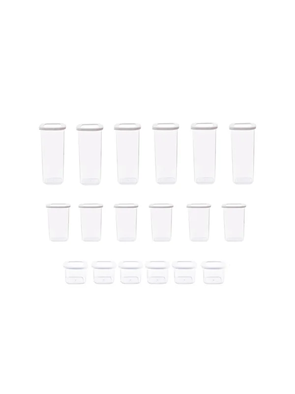 Foly Etiketli Kare Erzak Saklama Kabı 18'li Set