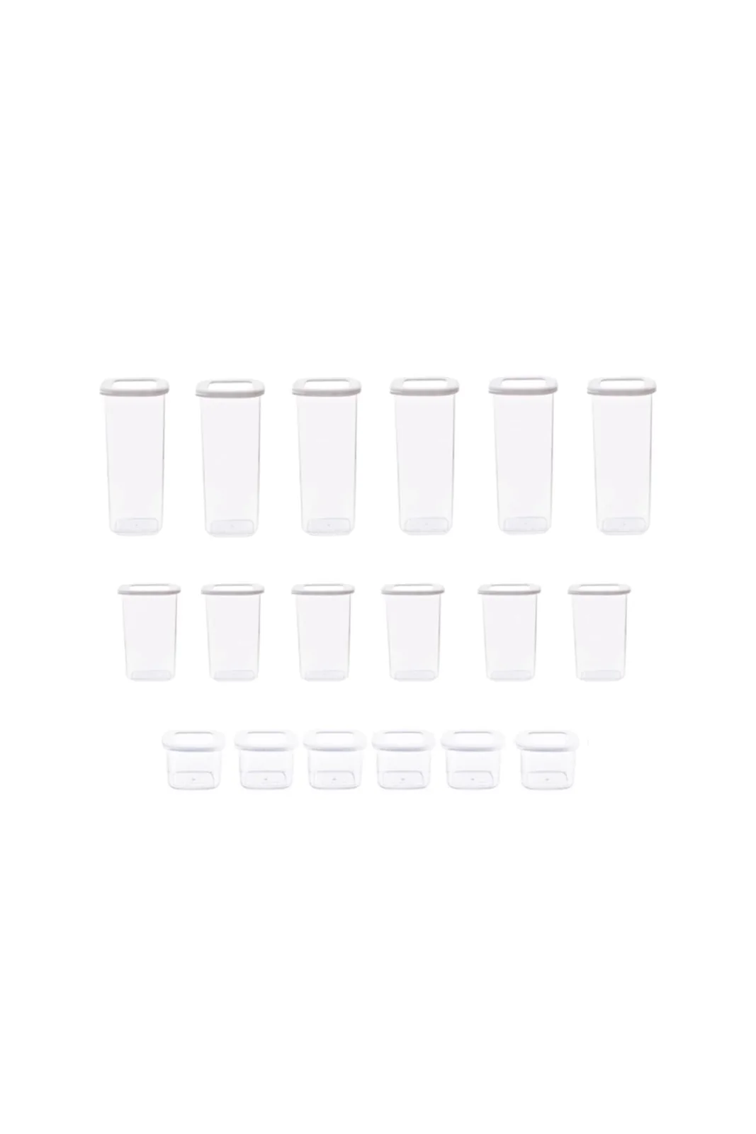 Foly Etiketli Kare Erzak Saklama Kabı 18'li Set