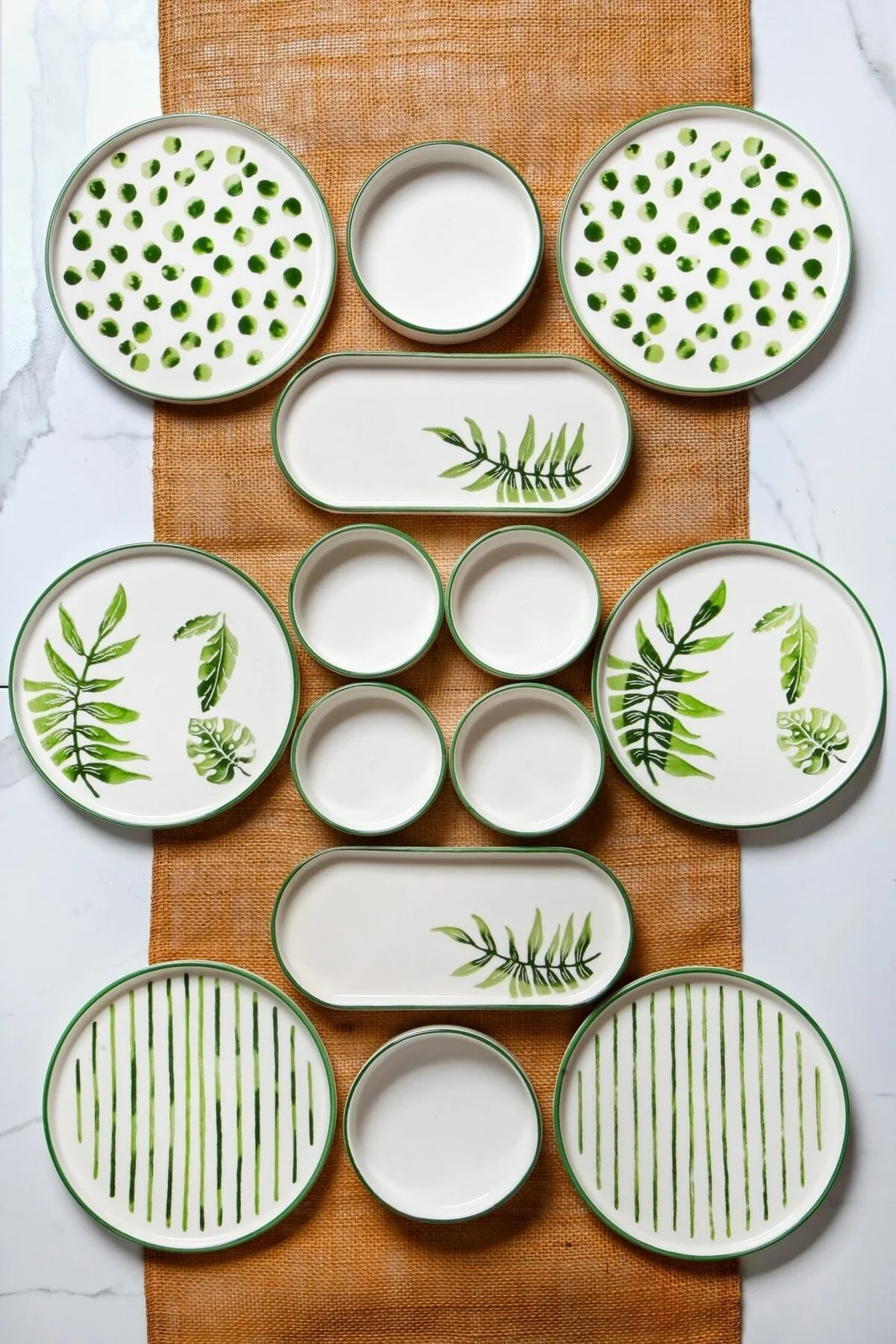 Art Botanik 14 Parça Stackable Kahvaltı Takımı Sunum Tabağı