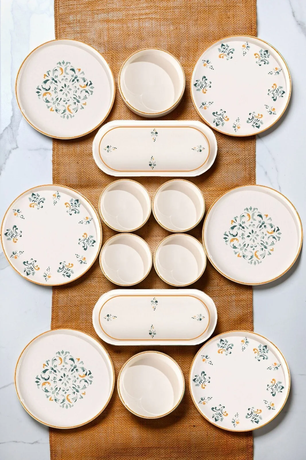 Klasik 14 Parça 6 Kişilik Stackable Kahvaltı Takımı