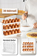 30 Bölmeli Yumurta Rafı Saklama Kabı Beyaz