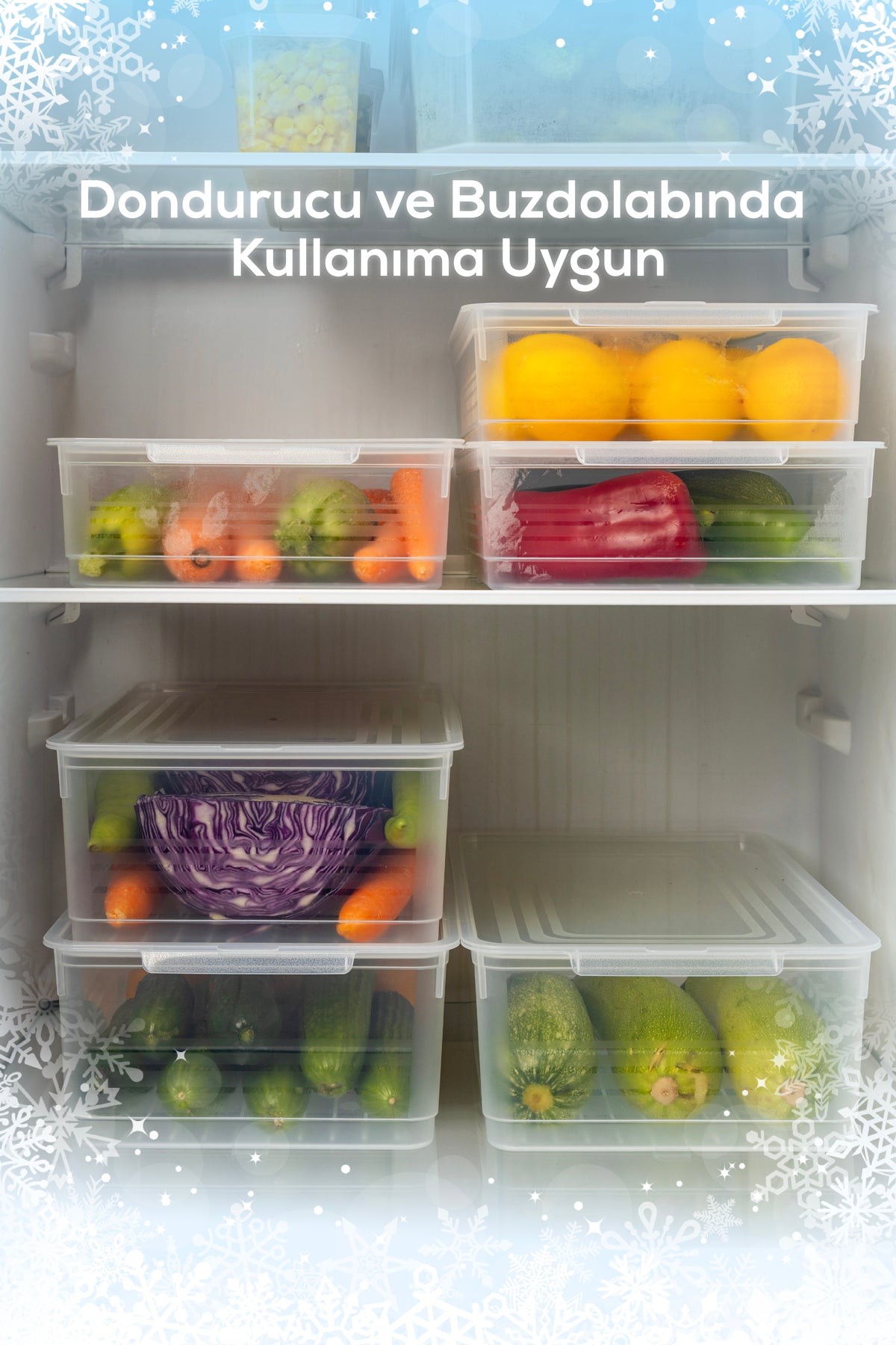 3'lü 3 Litre Şeffaf Kapaklı Çok Amaçlı Saklama Kabı | İstiflenebilir Düzenleyici