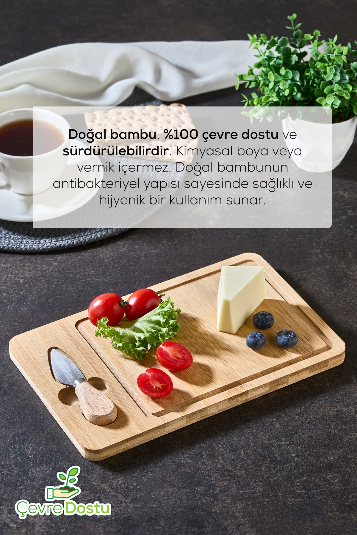 Bambu Peynir Sunum Seti Tek Bıçaklı