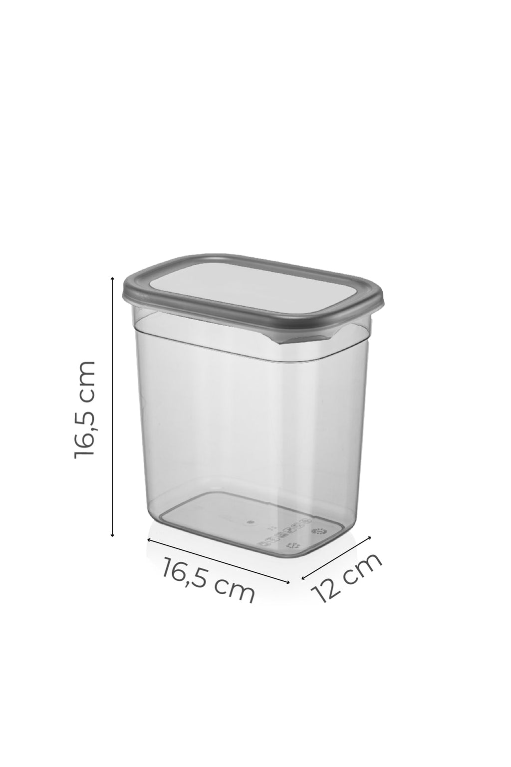 Etiketli 12li Set Peggy Uzun Dikdörtgen Saklama Kabı 2 Litre Antrasit