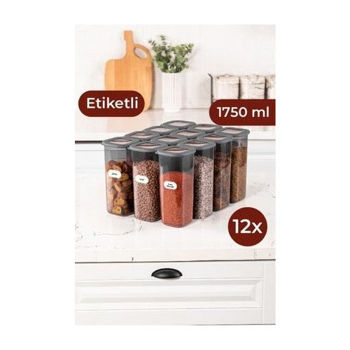 Etiketli Foly Kare Erzak Kabı 1,75 L · 12'li