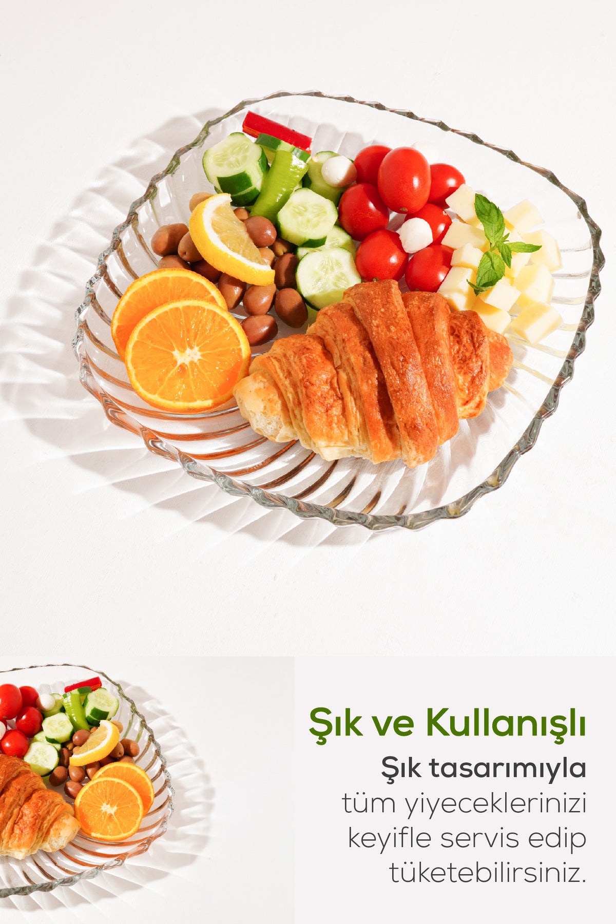 Cam Kare Sunum ve Servis Tabağı 24,5 cm