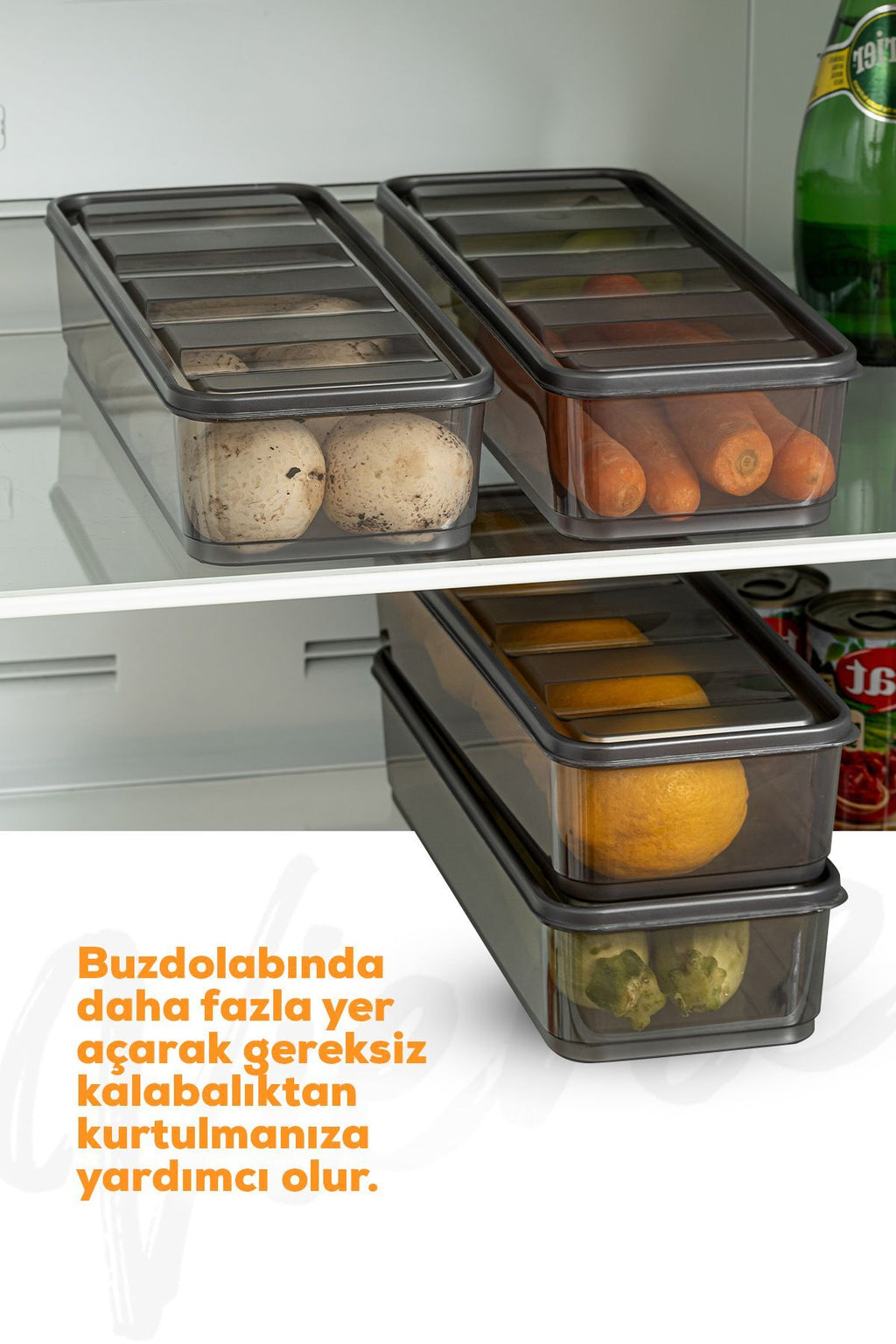 4lü Bella Buzdolabı Düzenleyici Saklama Kabı 1,65 Lt