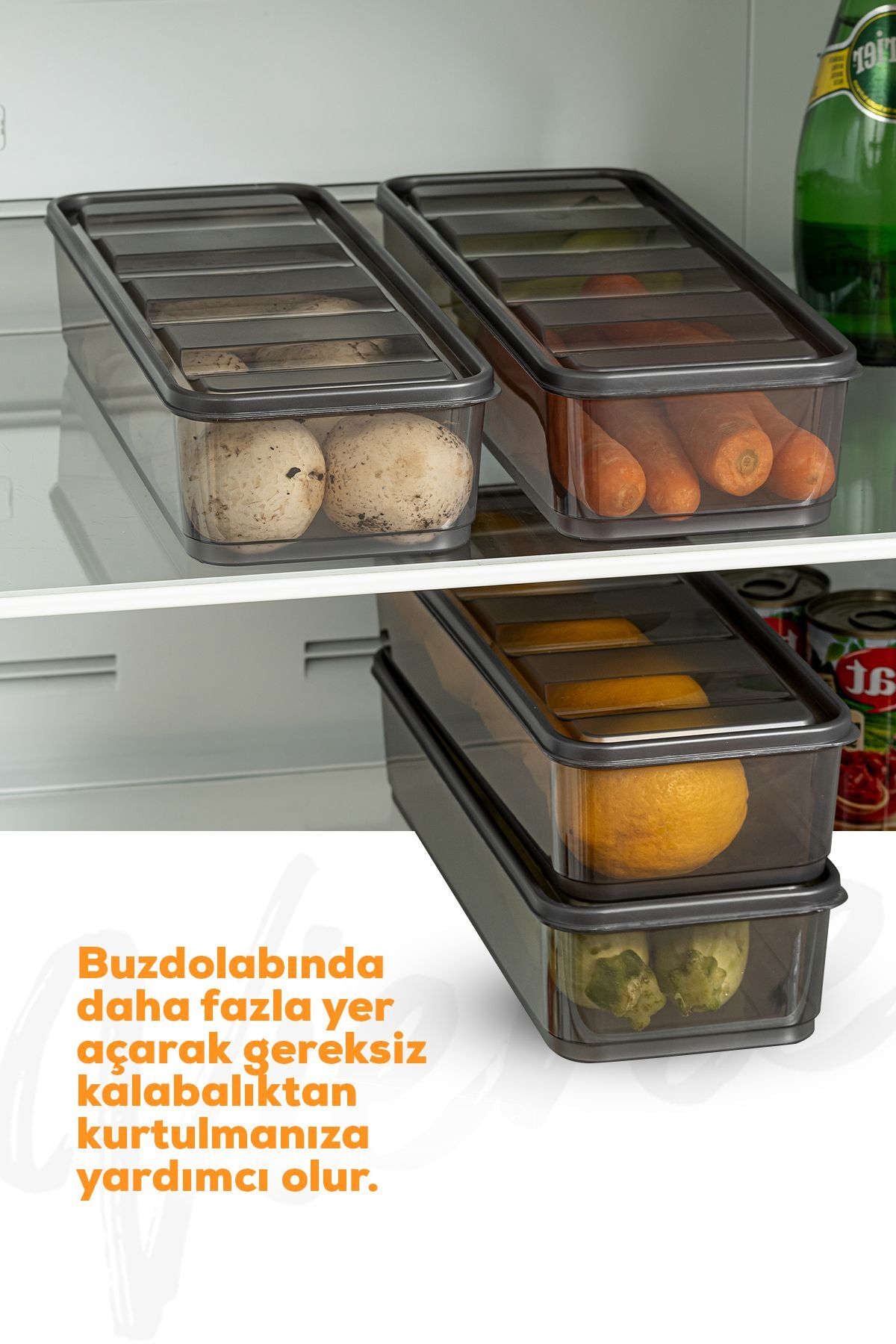4lü Bella Buzdolabı Düzenleyici Saklama Kabı 1,65 Lt