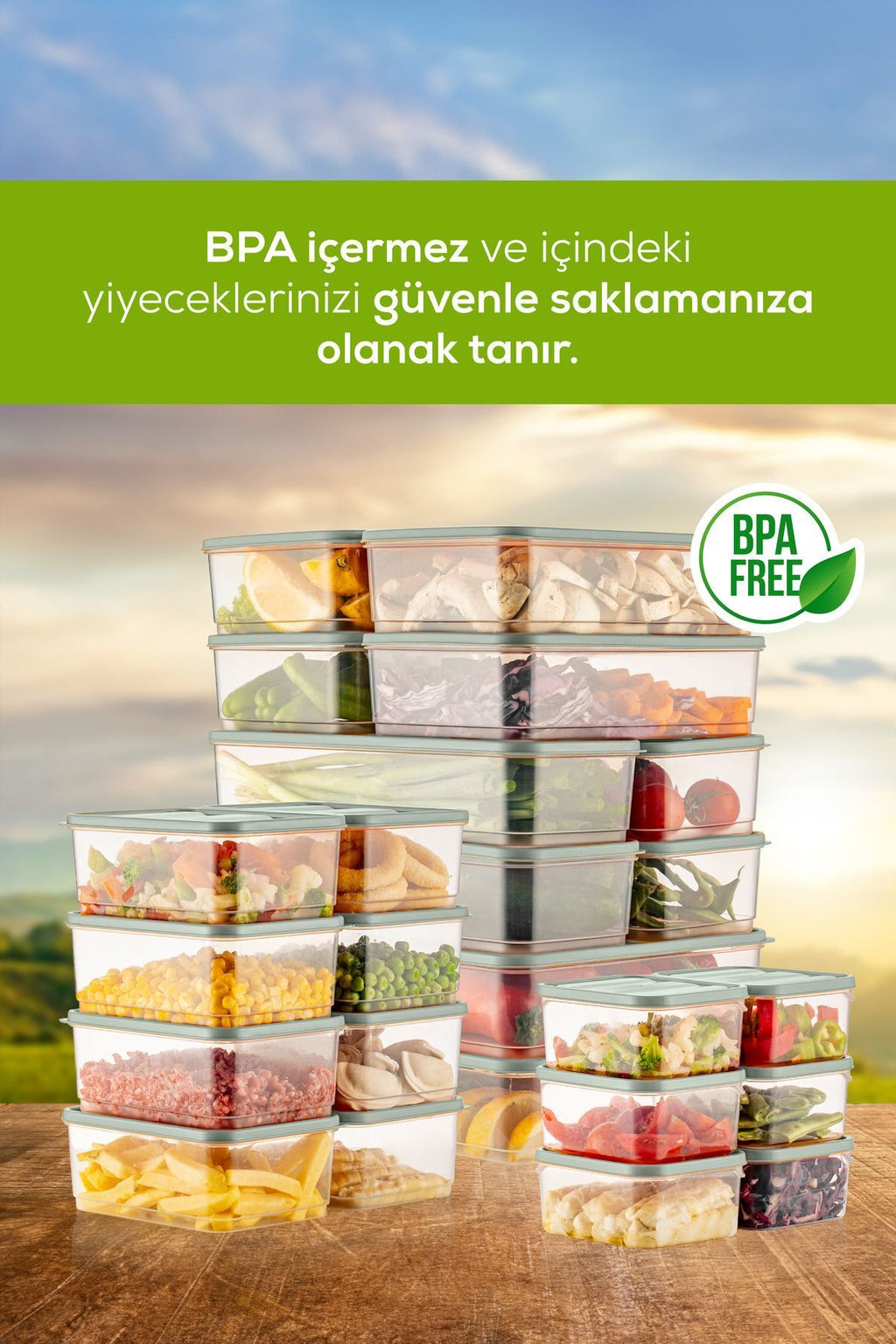 24'lü Buzdolabı Düzenleyici Organizer Mikrodalgaya Uygun Difriz Saklama Kabı Mint