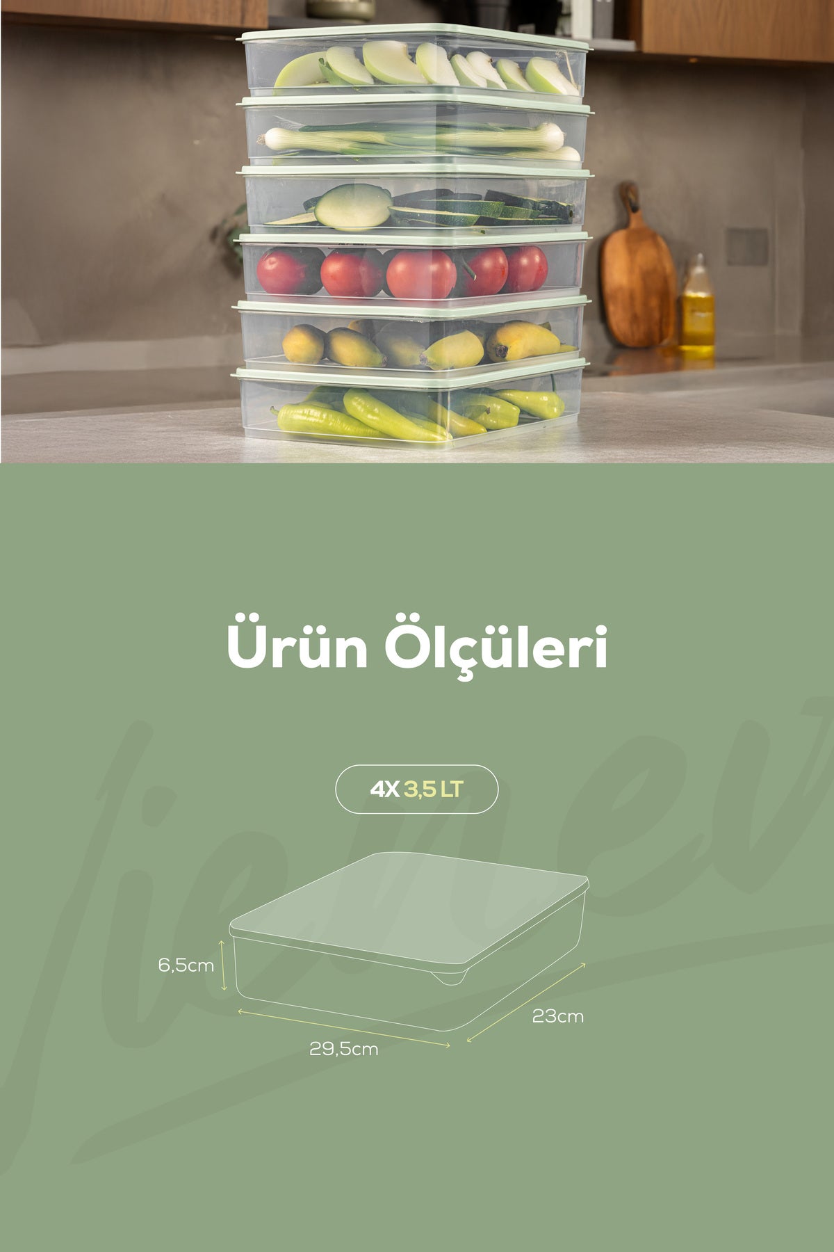 18'li Buzdolabı Dondurucu Organizer Ve Saklama Kabı Mint 12x(350ML) 2x(1,65LT) 2x(1,75LT) 2x(3,5LT)