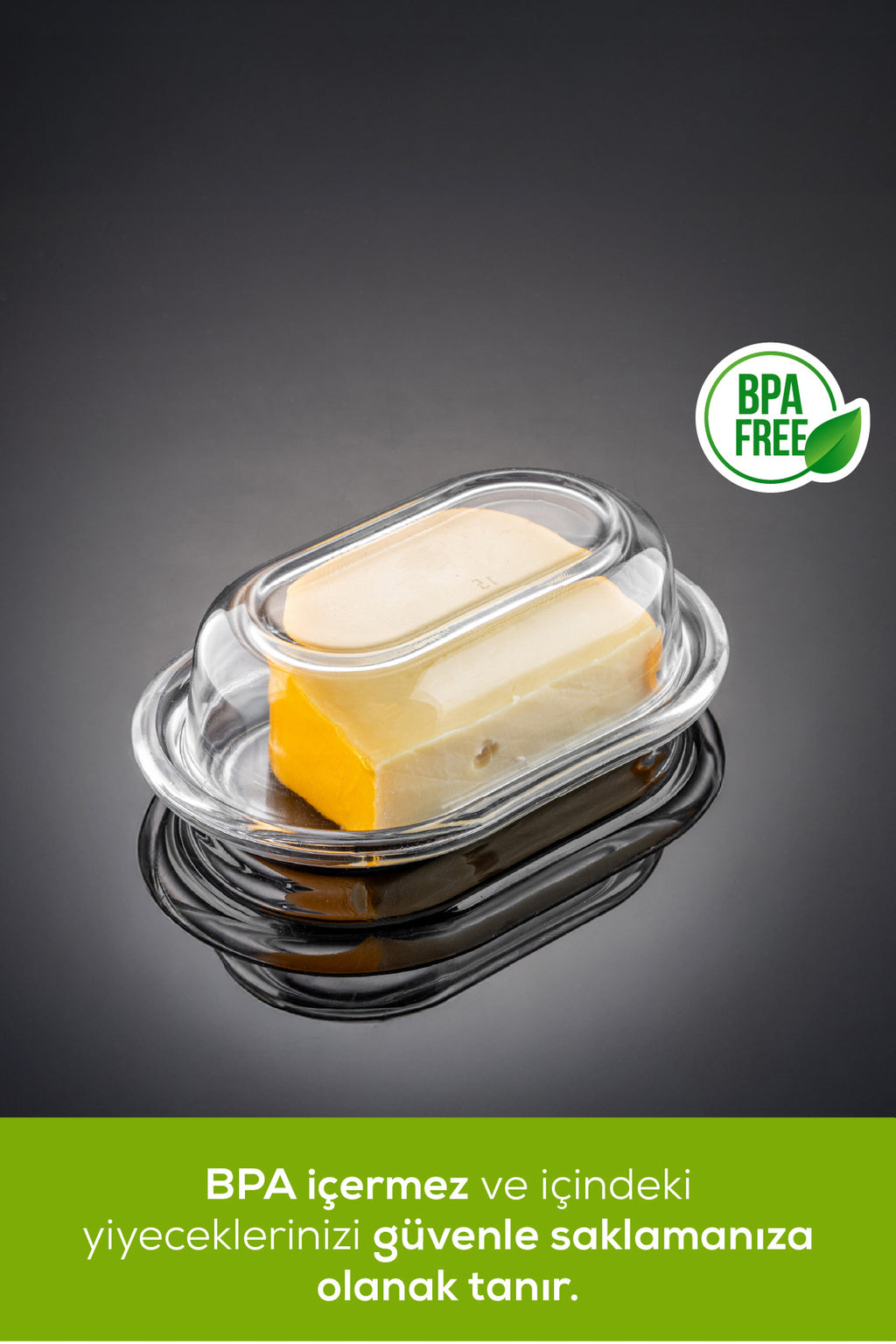 Kapaklı Cam Tereyağlık 176 ml