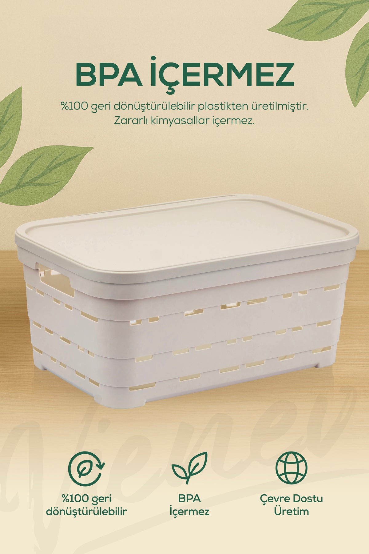 4'lü Kapaklı 5 Litre Delikli Saklama Kutusu Mavi