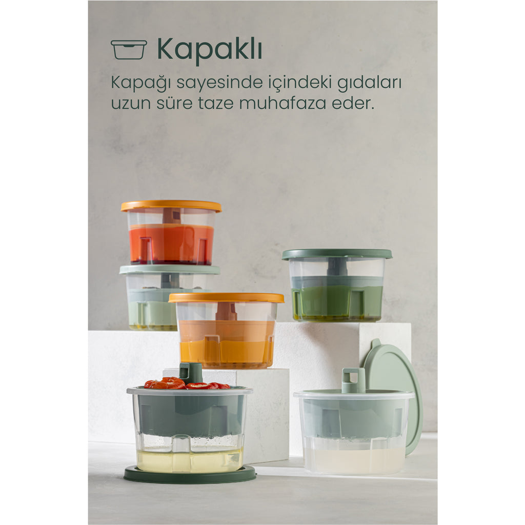 3 Adet Mini Zeytin Turşu Peynir Saklama Kabı Kahvaltılık Sunum Kasesi