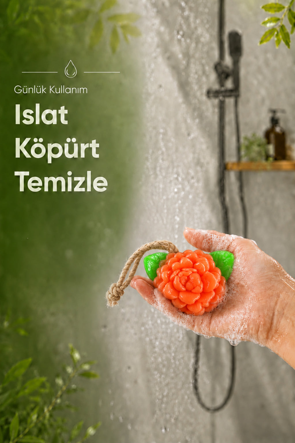 Turuncu Yasemin Şekilli Katı Sabun 10,5x9,5 cm Asılabilir Dekoratif Banyo El Sabun