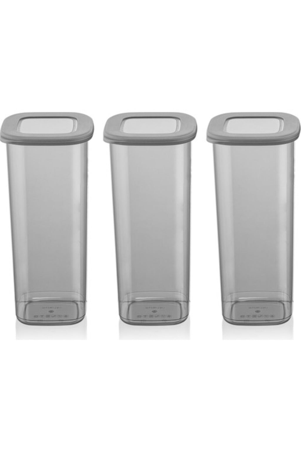 Foly Etiketli Kare Erzak Saklama Kabı 3'lü Set Büyük Boy 1,75 Litre
