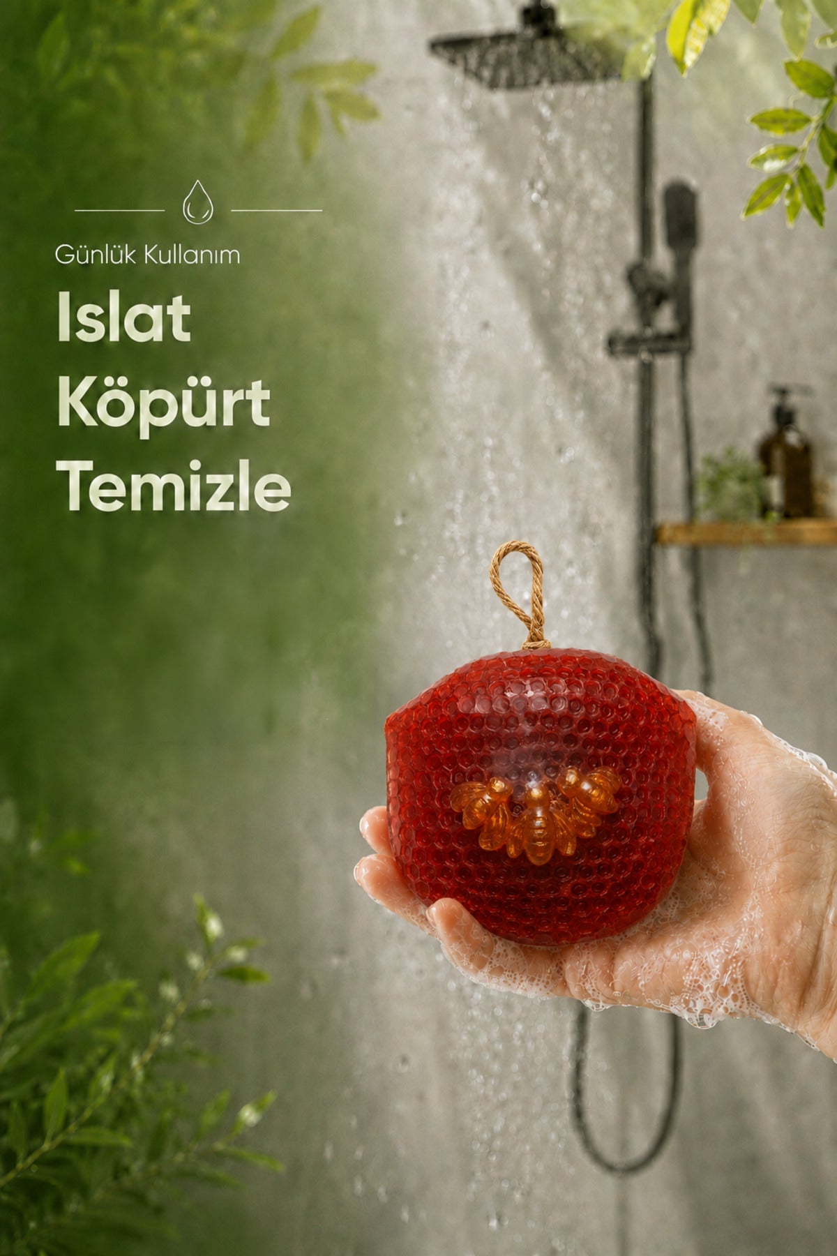 Kırmızı Petek Şekilli Katı Sabun 9,5x10,5x3,4 cm Asılabilir Dekoratif Banyo El Sabunu
