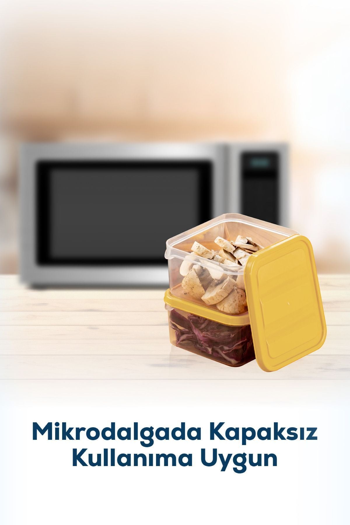 8'li Buzdolabı Düzenleyici Organizer Mikrodalgaya Uygun Difriz Saklama Kabı Sarı