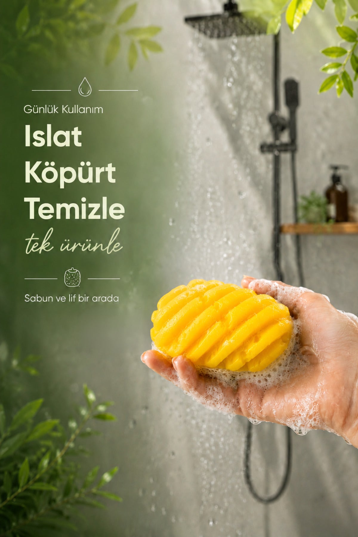 Ananas Şekilli Lifli Katı Sabun 9,5x8x5 cm Peeling Etkili Asılabilir Dekoratif Banyo El Sabunu