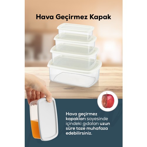 12'li Hava Geçirmez Saklama Kabı Seti Gri 3x(250-500-750-1200 ML)