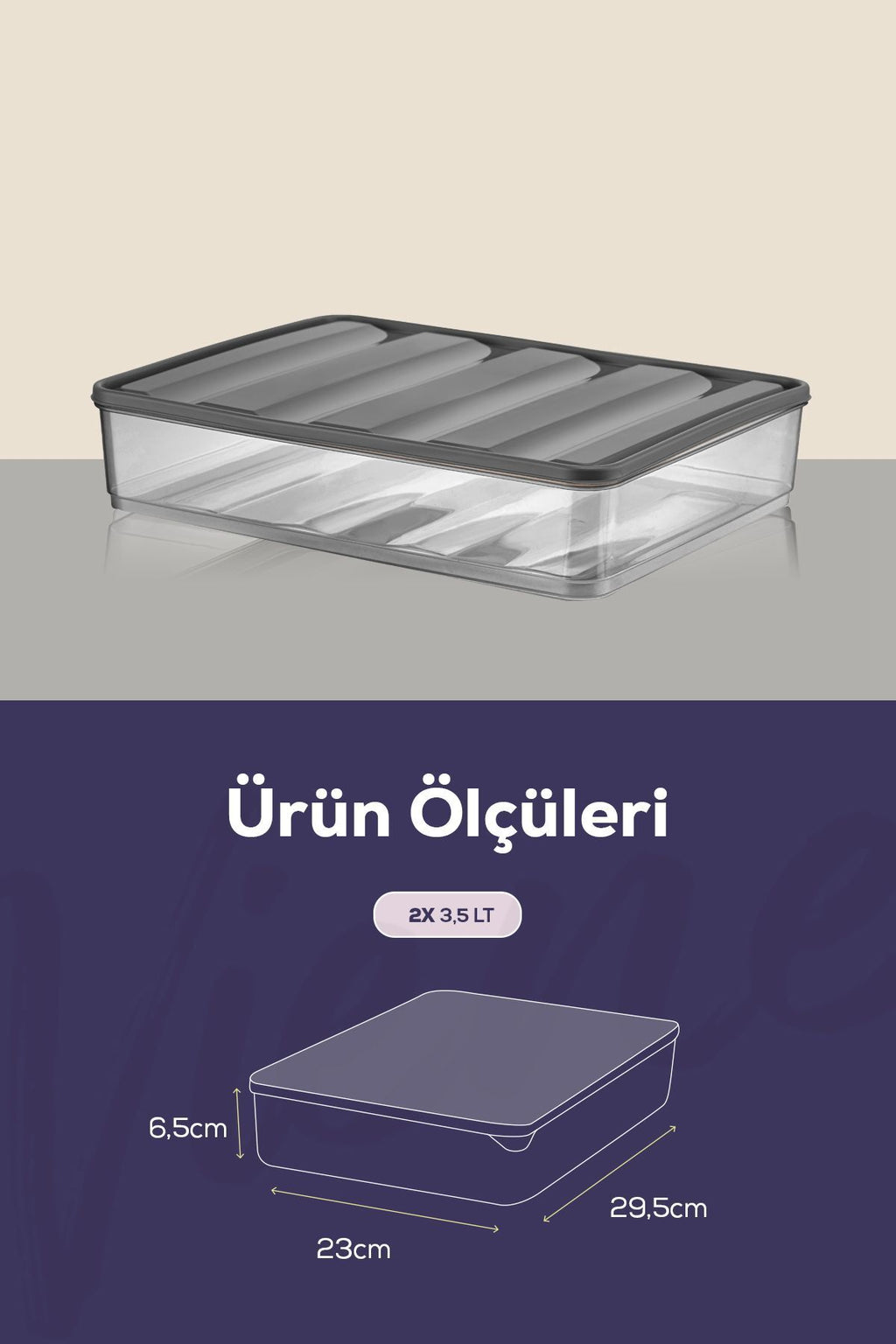 2li Bella Buzdolabı Düzenleyici Saklama Kabı Büyük Boy