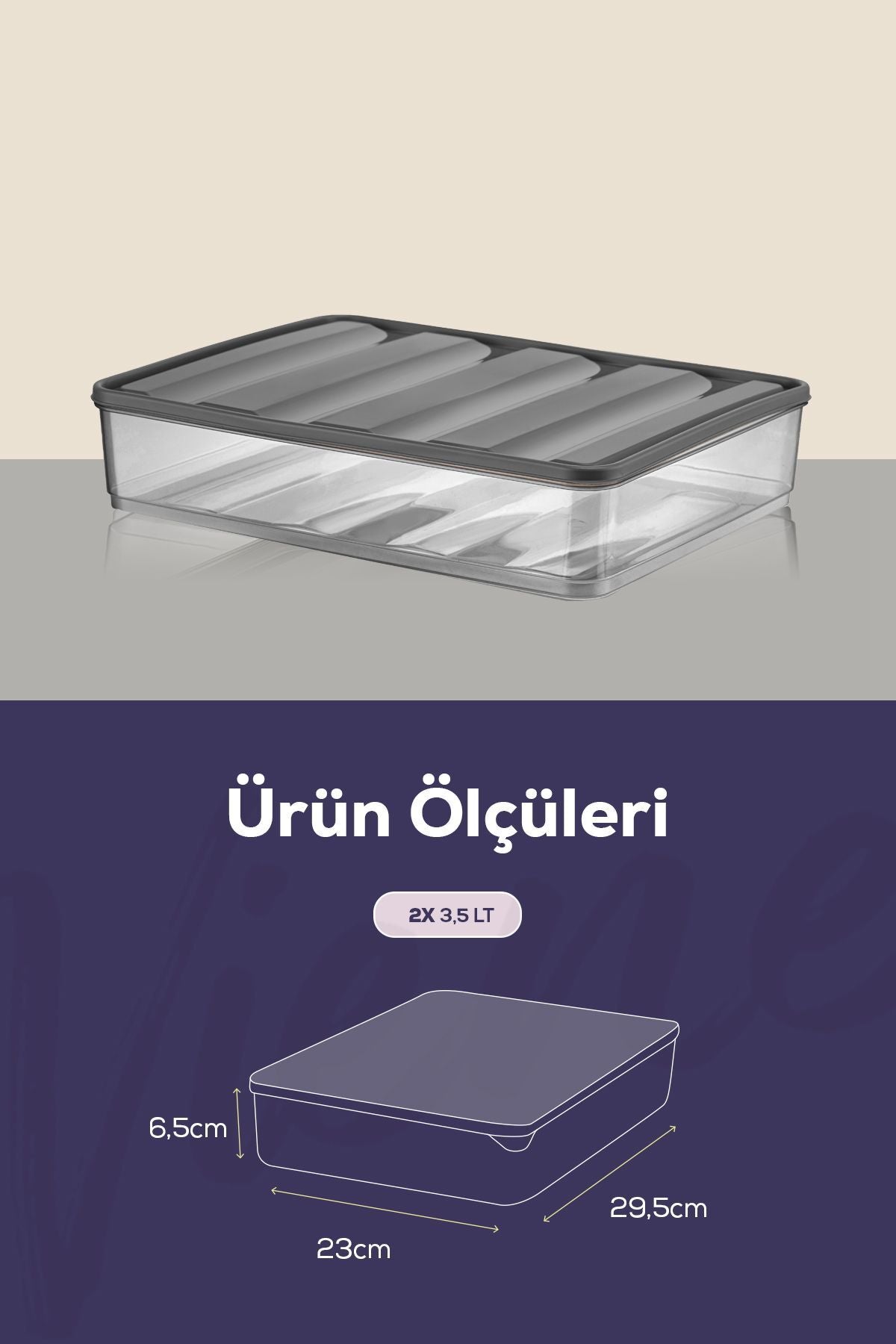 2li Bella Buzdolabı Düzenleyici Saklama Kabı Büyük Boy