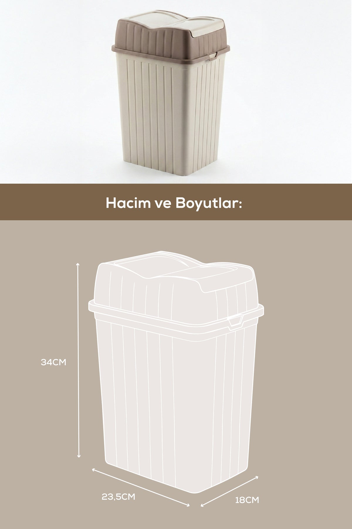 4'lü Kapaklı 2,8 Litre Saklama Kutusu Bej