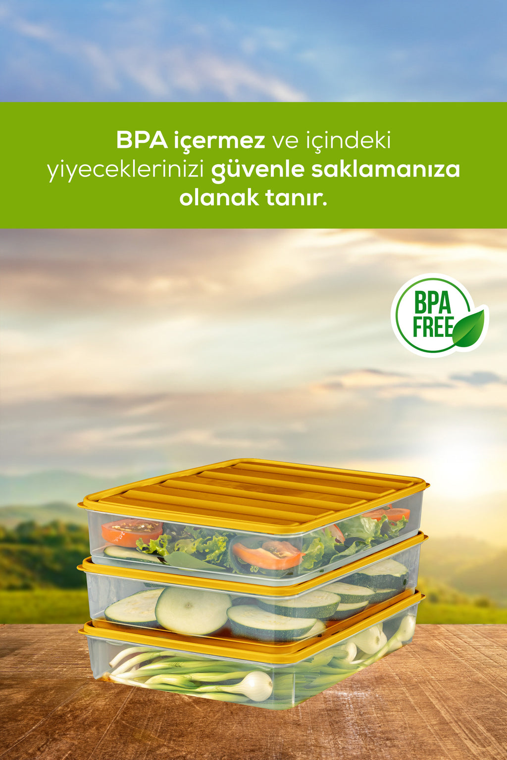 4'lü 3,5 Litre Buzdolabı Dondurucu Organizer Mikrodalga Ve Difrize Uygun Saklama Kabı Turuncu