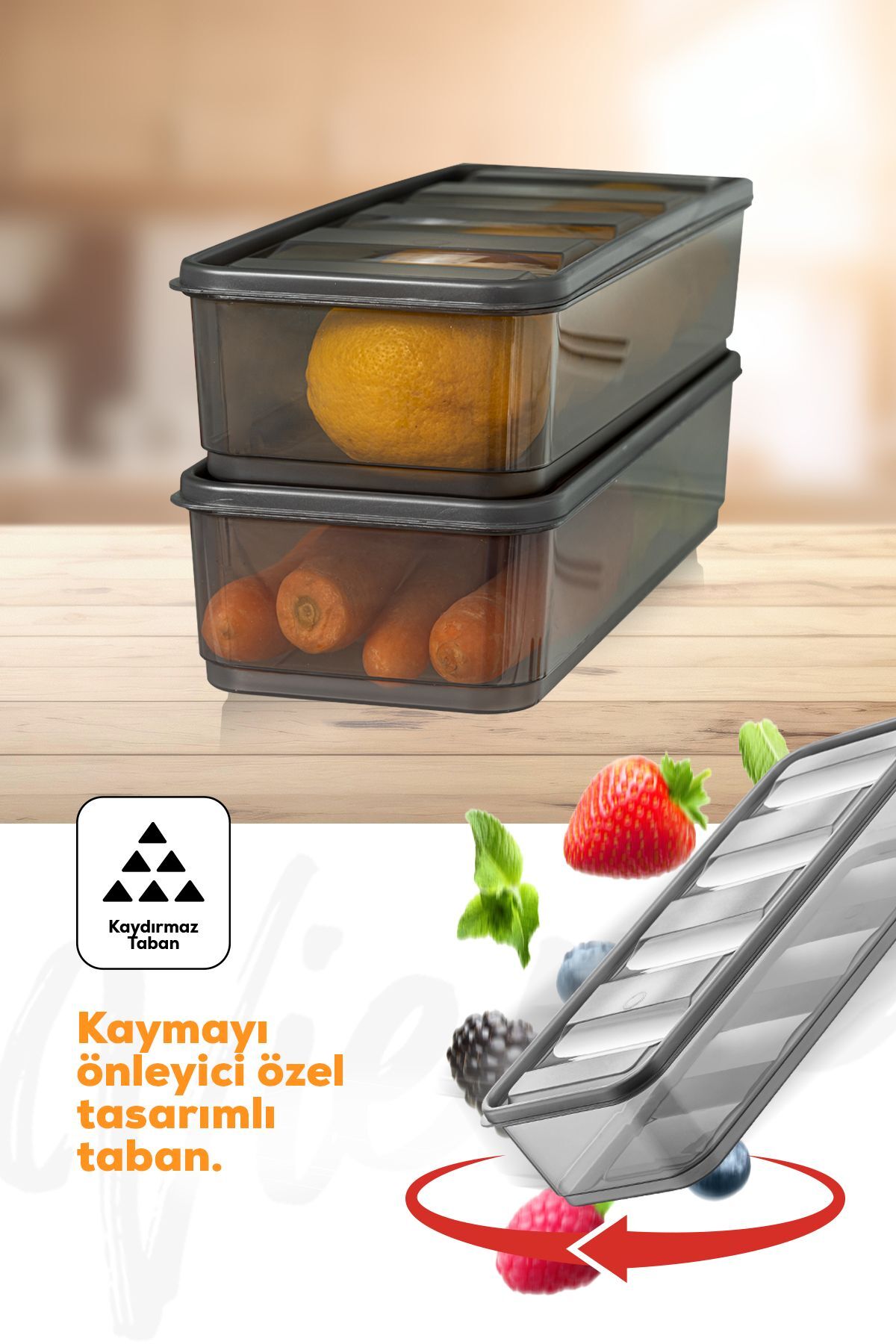 2li Bella Buzdolabı Düzenleyici Saklama Kabı Küçük