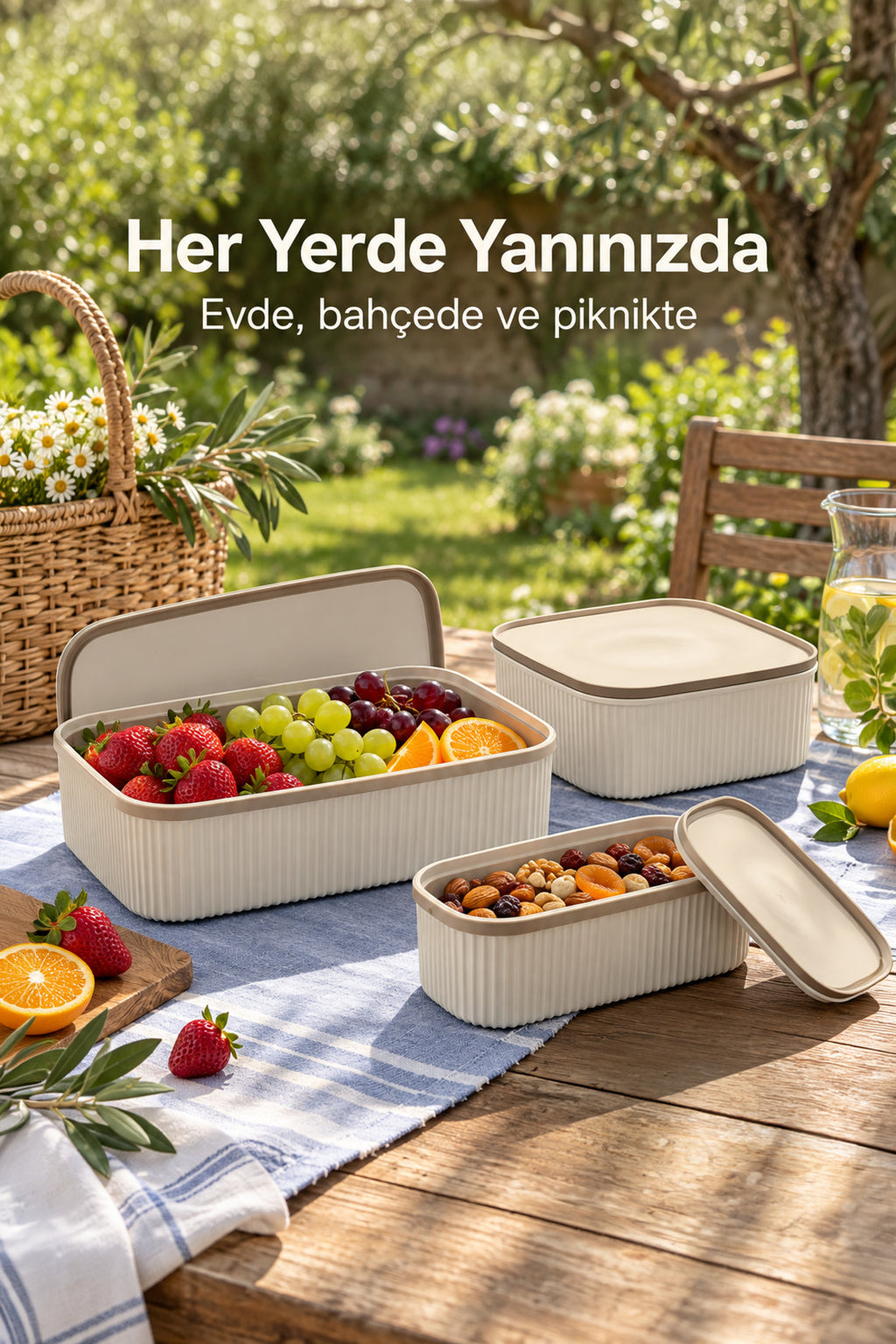 3'lü 1100 ml 2400 ml 5500 ml Saklama Kabı Seti Mutfak ve Buzdolabı Düzenleyici