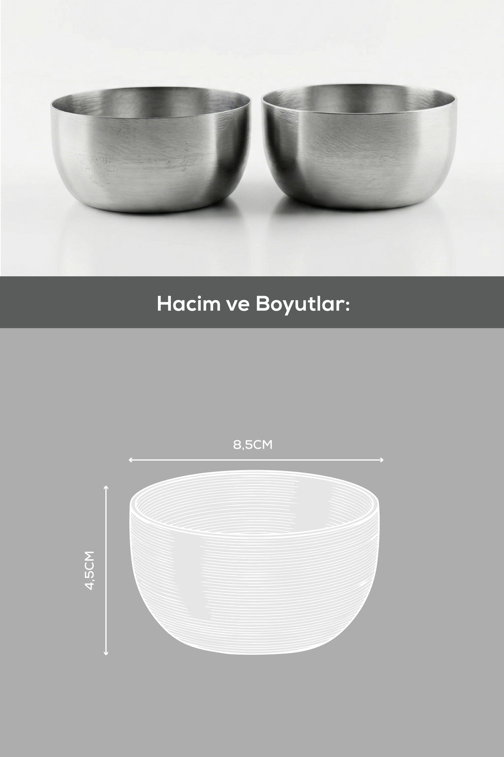 2'li Gümüş Renk Metal Çerezlik, Sosluk - 200 ml Sunum Kasesi