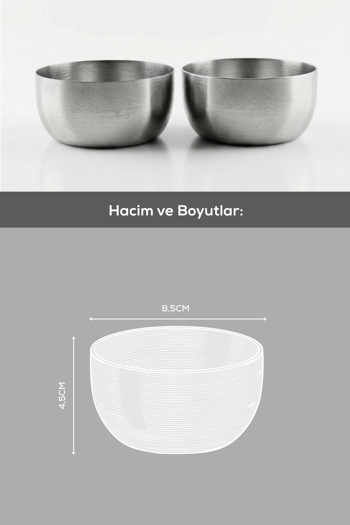 2'li Gümüş Renk Metal Çerezlik, Sosluk - 200 ml Sunum Kasesi