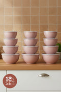 12'li Yuvarlak Kase Seti Pembe | 1l, 1.5l, 2.3l, 3.3l | Kapaklı Çok Amaçlı Mutfak Saklama Kabı