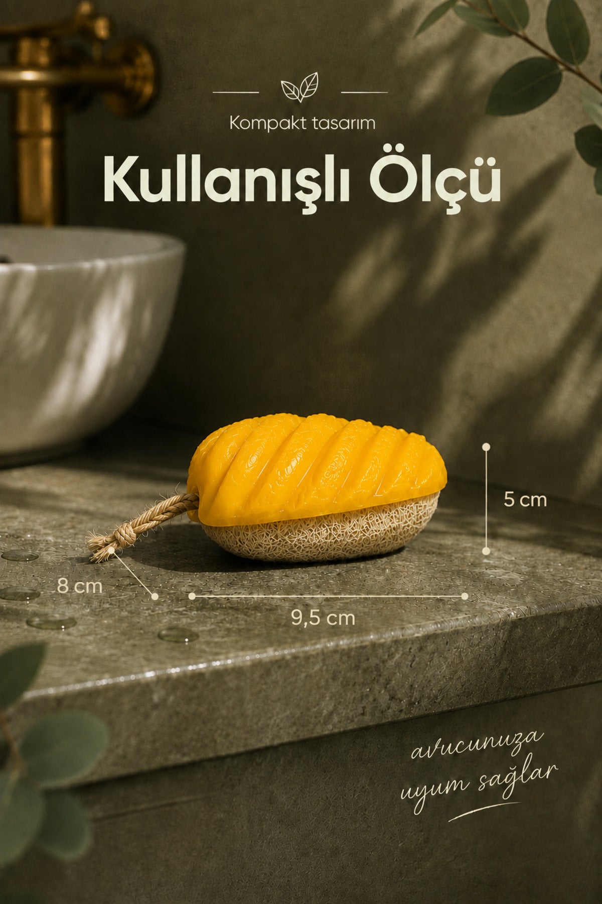 Ananas Şekilli Lifli Katı Sabun 9,5x8x5 cm Peeling Etkili Asılabilir Dekoratif Banyo El Sabunu
