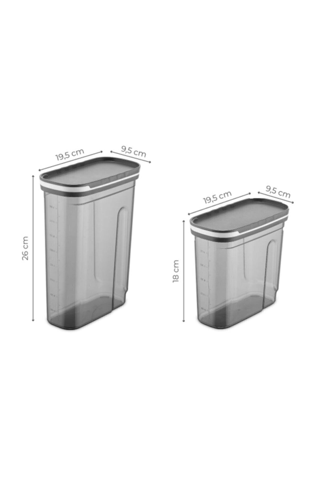 Foly 3'lü Sürgülü Kapaklı Erzak Saklama Kabı 2.7 Litre(1x), 1.25 Litre(2x)