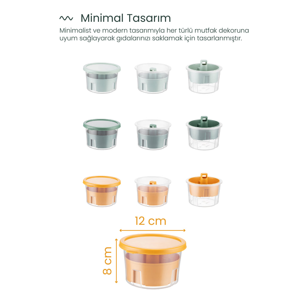 3 Adet Mini Zeytin Turşu Peynir Saklama Kabı Kahvaltılık Sunum Kasesi