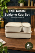 3'lü 1100 ml 2400 ml 5500 ml Saklama Kabı Seti Mutfak ve Buzdolabı Düzenleyici