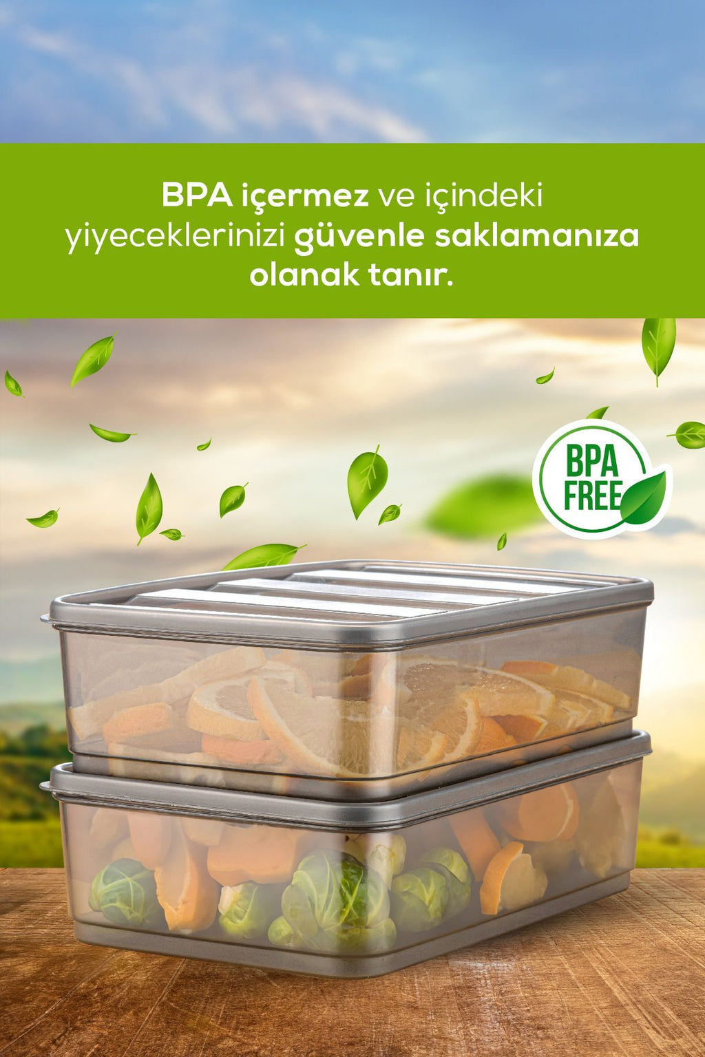 2li Bella Buzdolabı Düzenleyici Saklama Kabı Büyük Boy