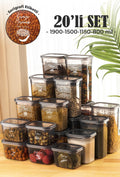 20li Peggy Dikdörtgen Saklama Kabı Seti 5x( 1900ml, 1500ml, 1150ml, 800ml ) Etiketli