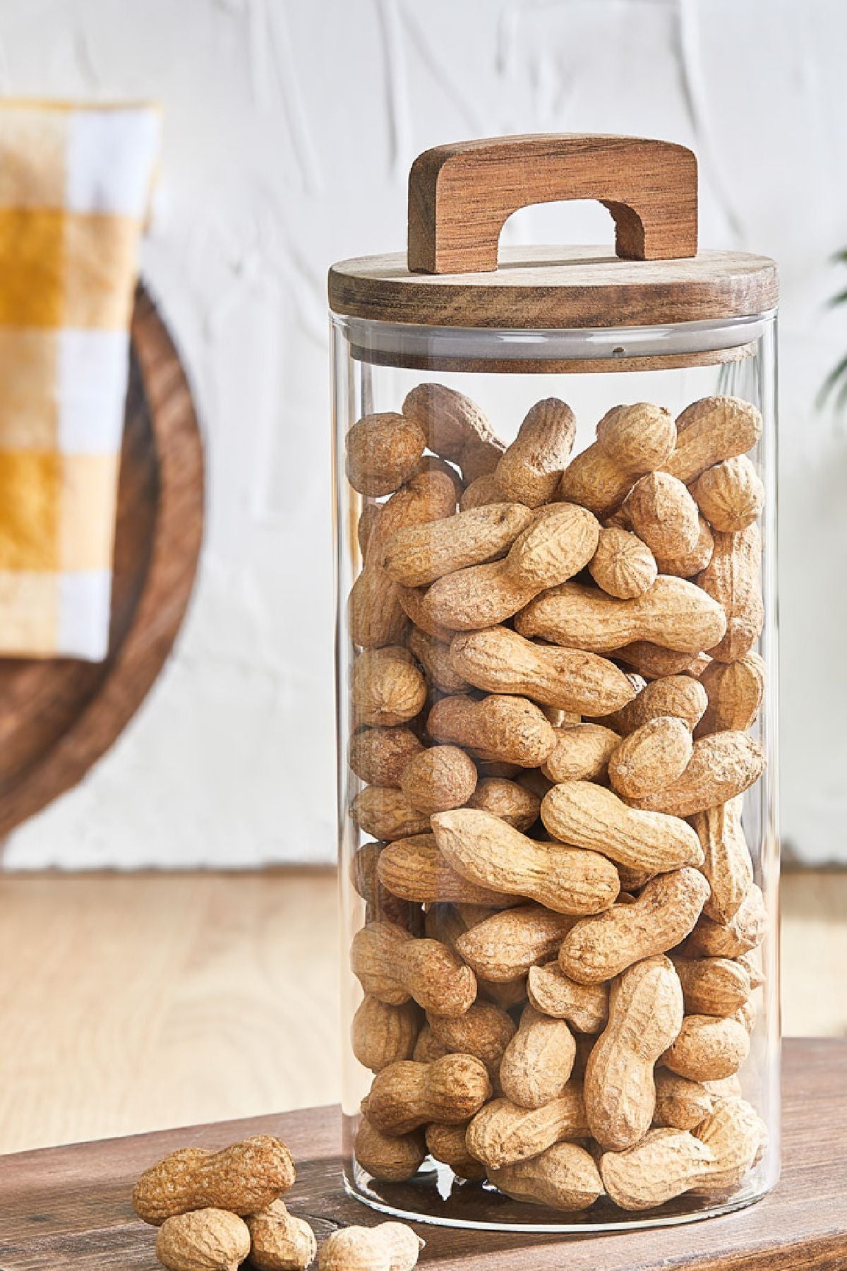 3'lü 1400 ml Ahşap Kapaklı Tutacaklı Kavanoz