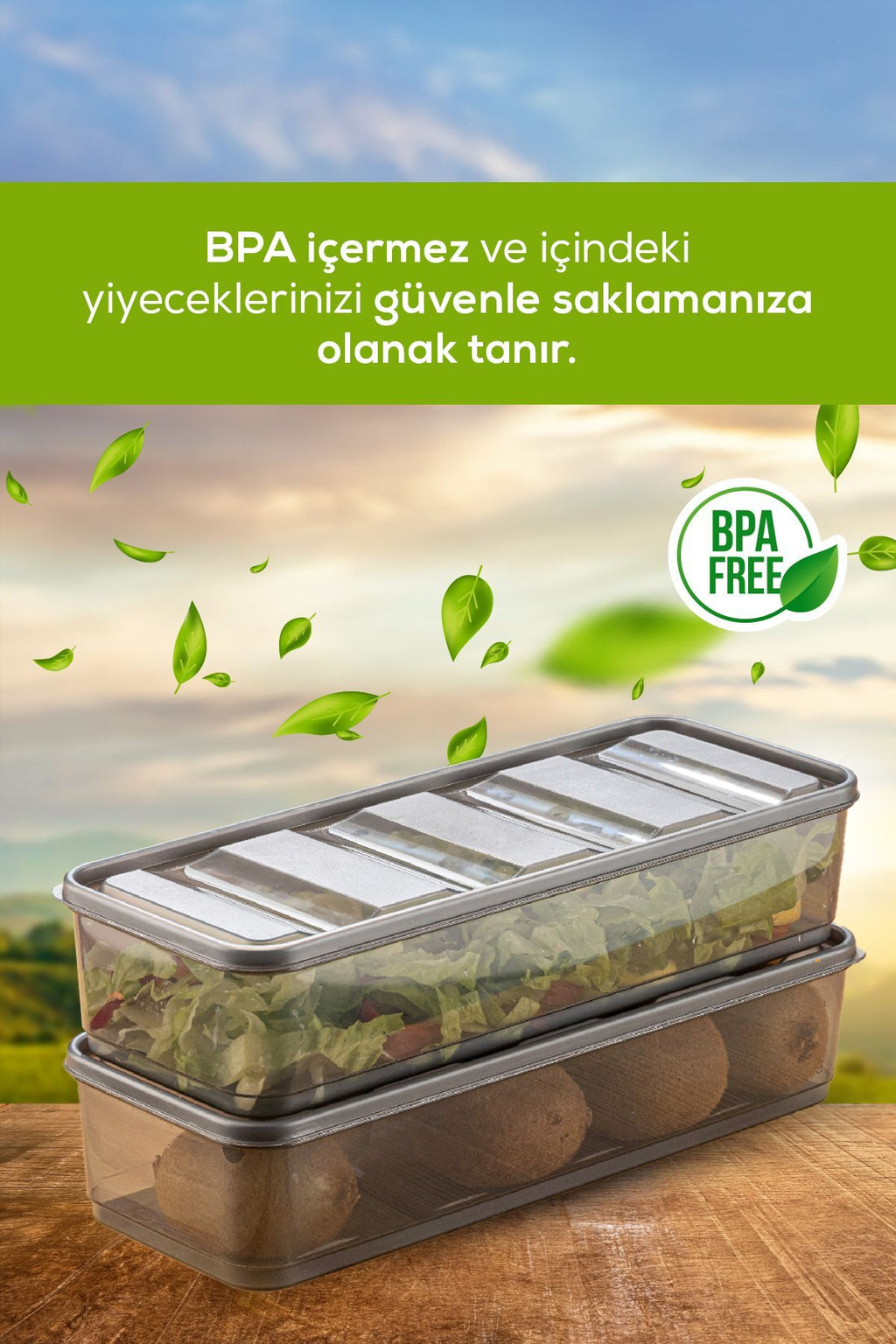 4lü Bella Buzdolabı Düzenleyici Saklama Kabı 1,65 Lt