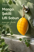 Mango Şekilli Lifli Katı Sabun 11,5x7x4,2 cm Peeling Etkili Asılabilir Dekoratif Banyo El Sabunu