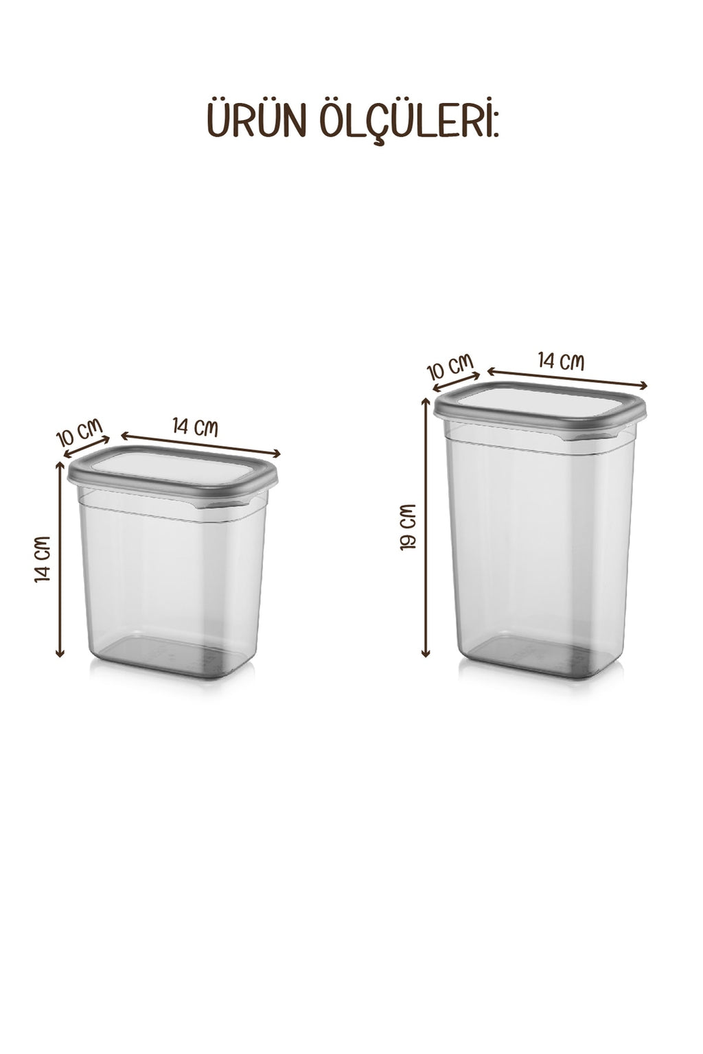 Renkli Etiketli 6lı Peggy Dikdörtgen Saklama Kabı Seti 3x(1500-1150 Ml) Antrasit