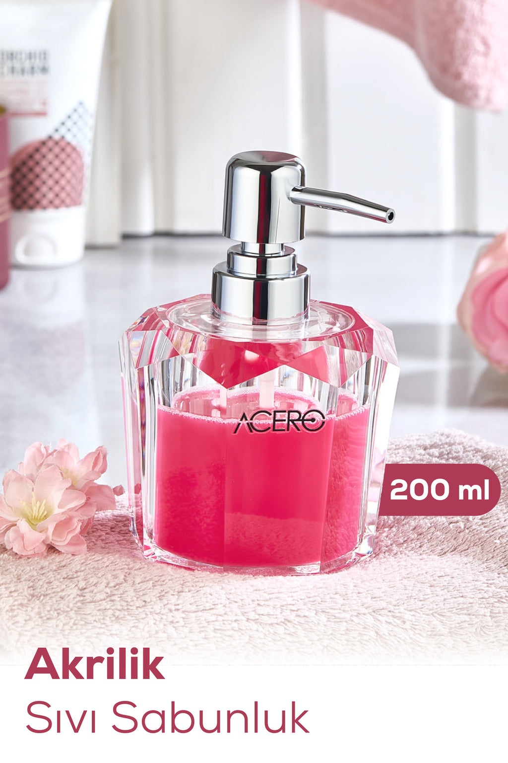 Akrilik Sıvı Sabunluk 200 ml Şeffaf 1994