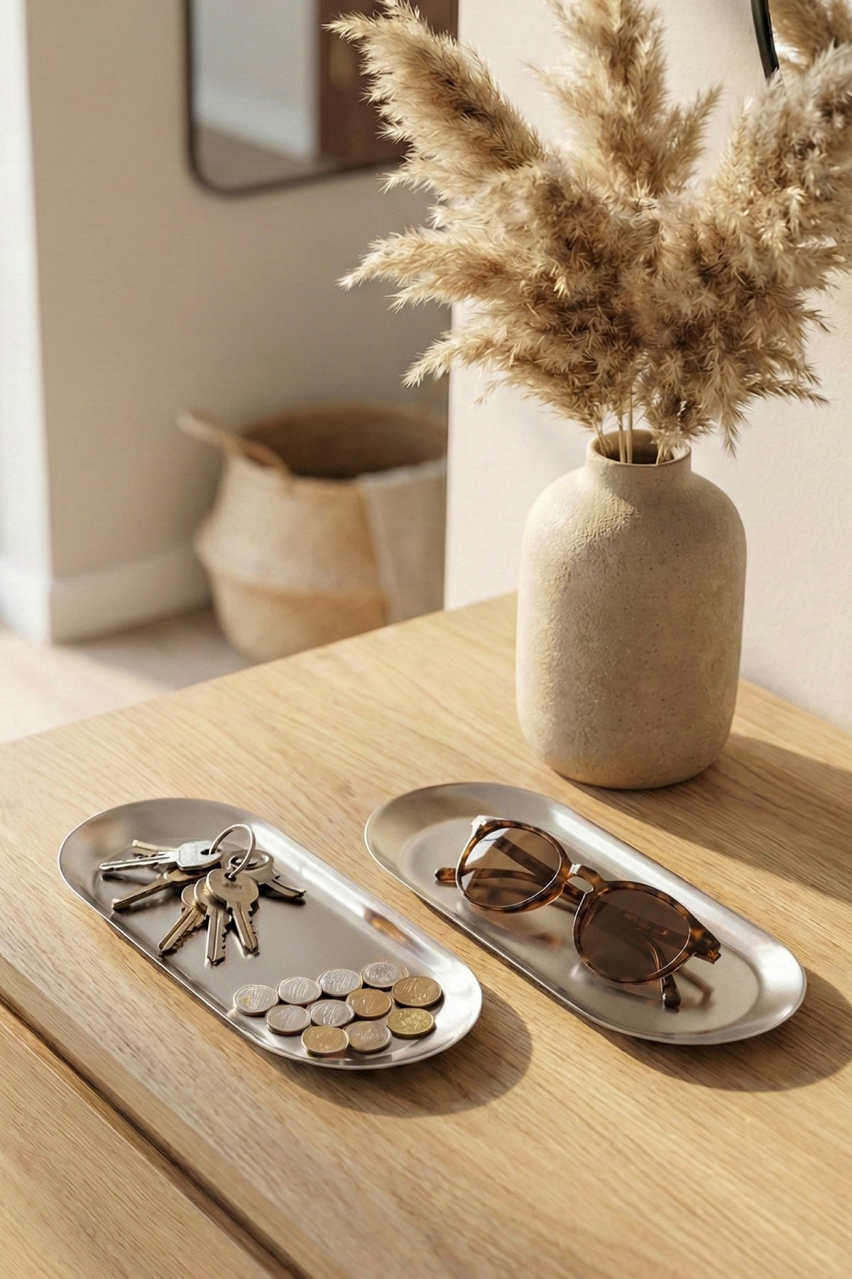 2’li Gümüş Renk Metal Oval Kayık Tabak Seti - Sunum ve Çerezlik Tabağı