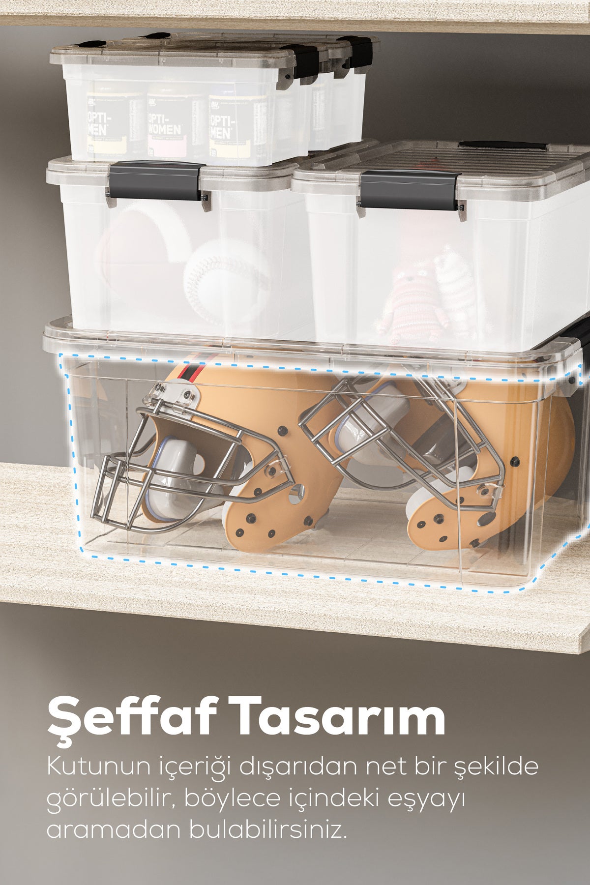 3'lü 6,25 Litre Kilitli Kapaklı Saklama ve Erzak Kutusu 33113