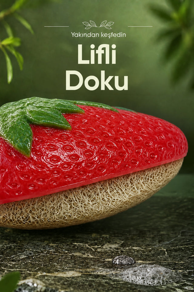 Çilek Şekilli Kabak Lifli Sabun