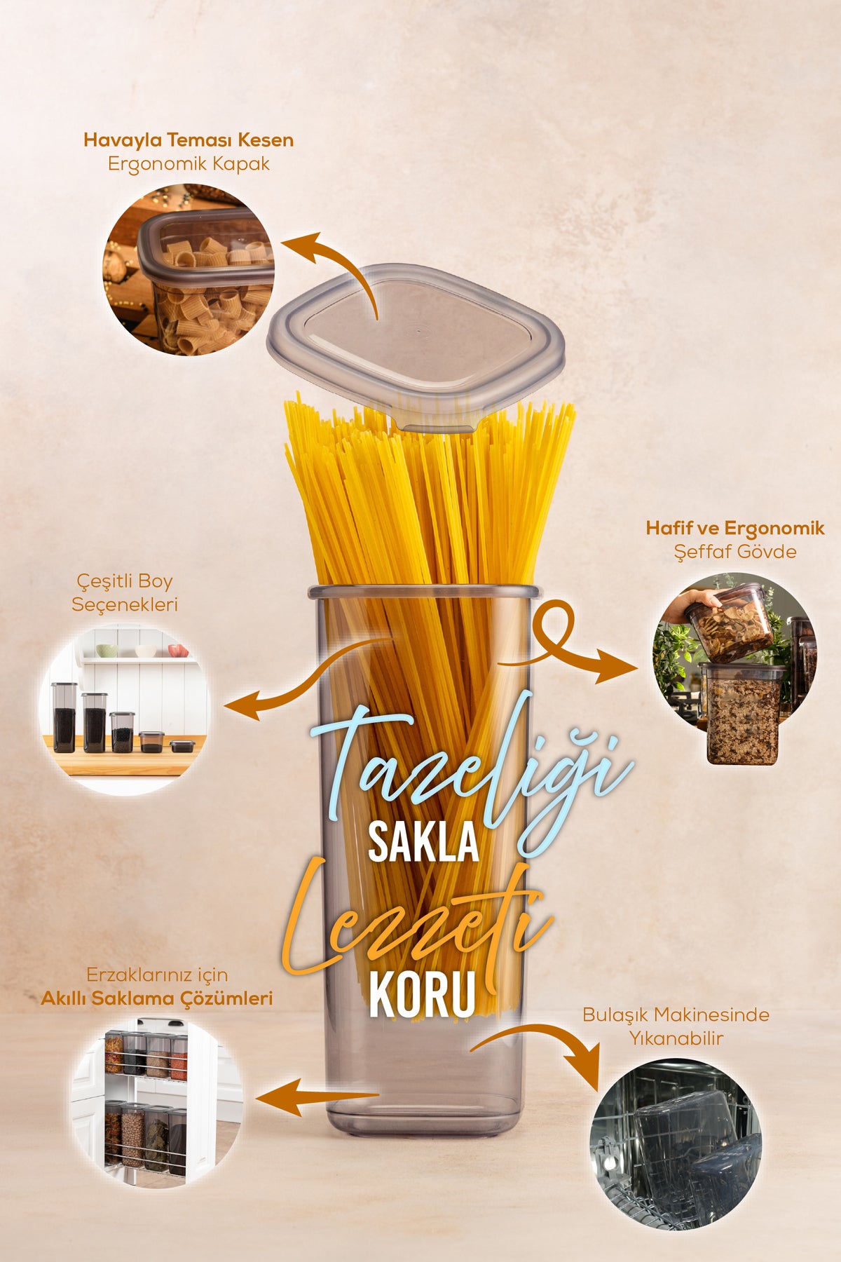 12'li Etiketli Hava Geçirmez Erzak ve Baharat Saklama Kabı Seti 0,25 Lt Antrasit