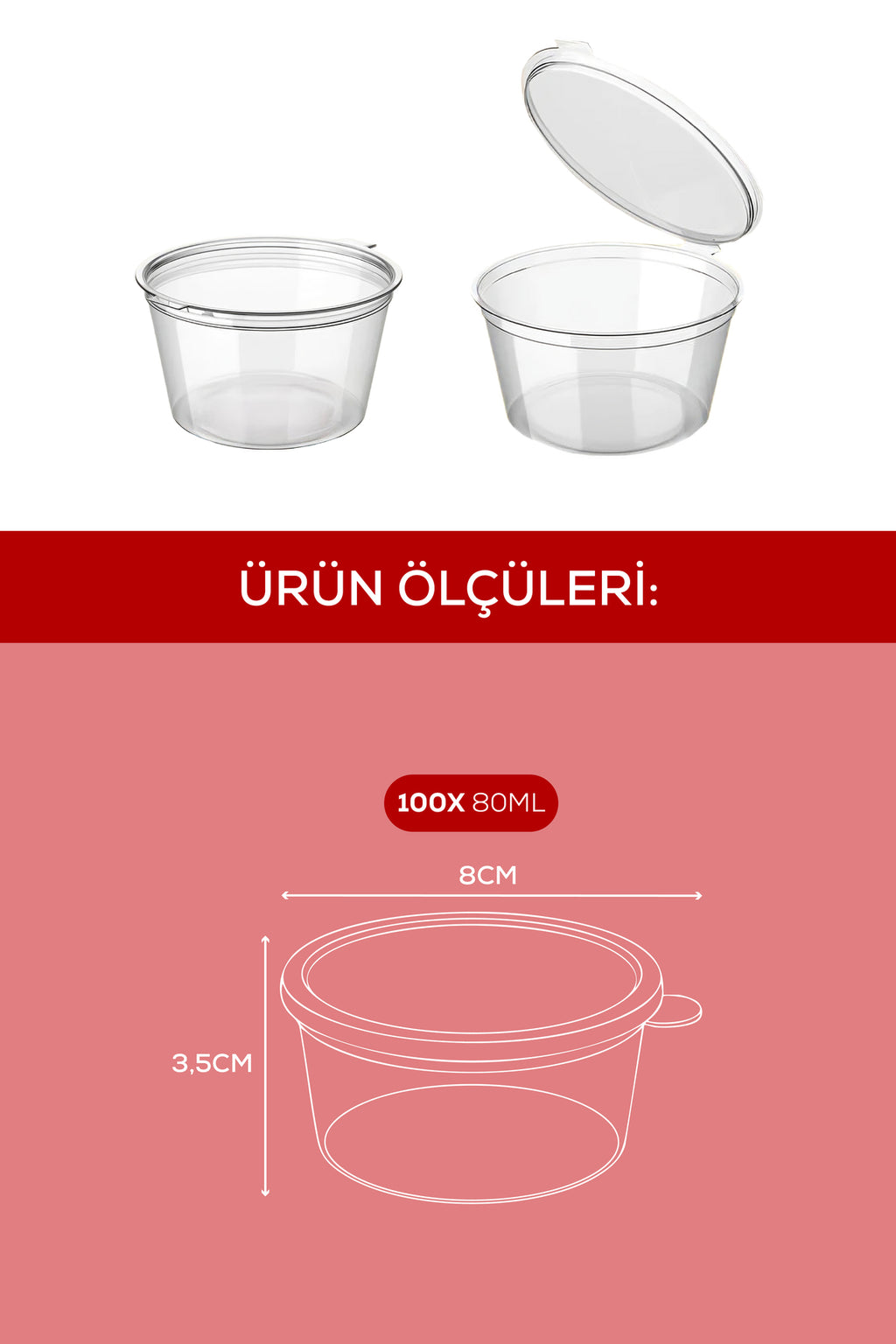100'lü Dondurucuya Uygun Saklama Kabı – 80 ml İlik, Tavuk Suyu, Sos ve İlaç Saklama Kabı