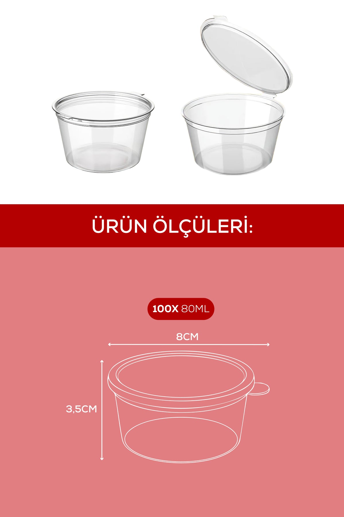 100'lü Dondurucuya Uygun Saklama Kabı – 80 ml İlik, Tavuk Suyu, Sos ve İlaç Saklama Kabı
