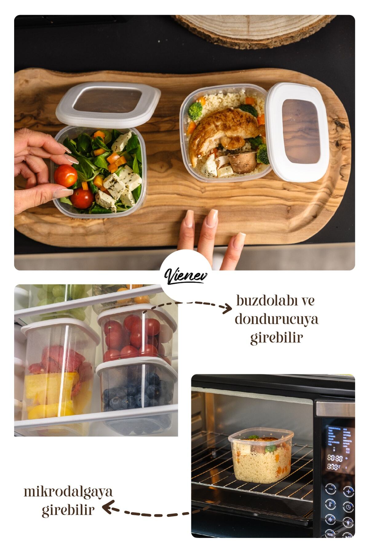 Renkli Etiketli Kare Erzak Saklama Kabı 12li Set 1,2 Litre Beyaz